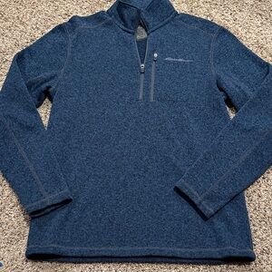 Eddie Bauer Heathered Blue Half-Zip Sweater